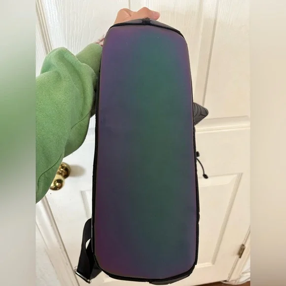 BAO BAO ISSEY MIYAKE Holographic Geometric Prism PVC Backpack Drawstring Flap - Picture 9 of 9